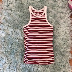 striped tight fitting tank top